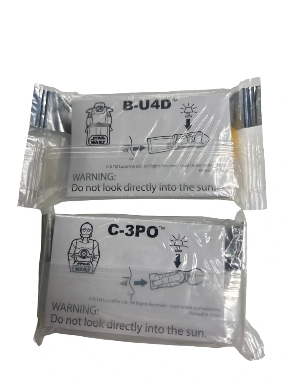 Star Wars White & Silver C-3PO and B-U4D Droid Viewer Collectible Packs - Picture 2 of 6